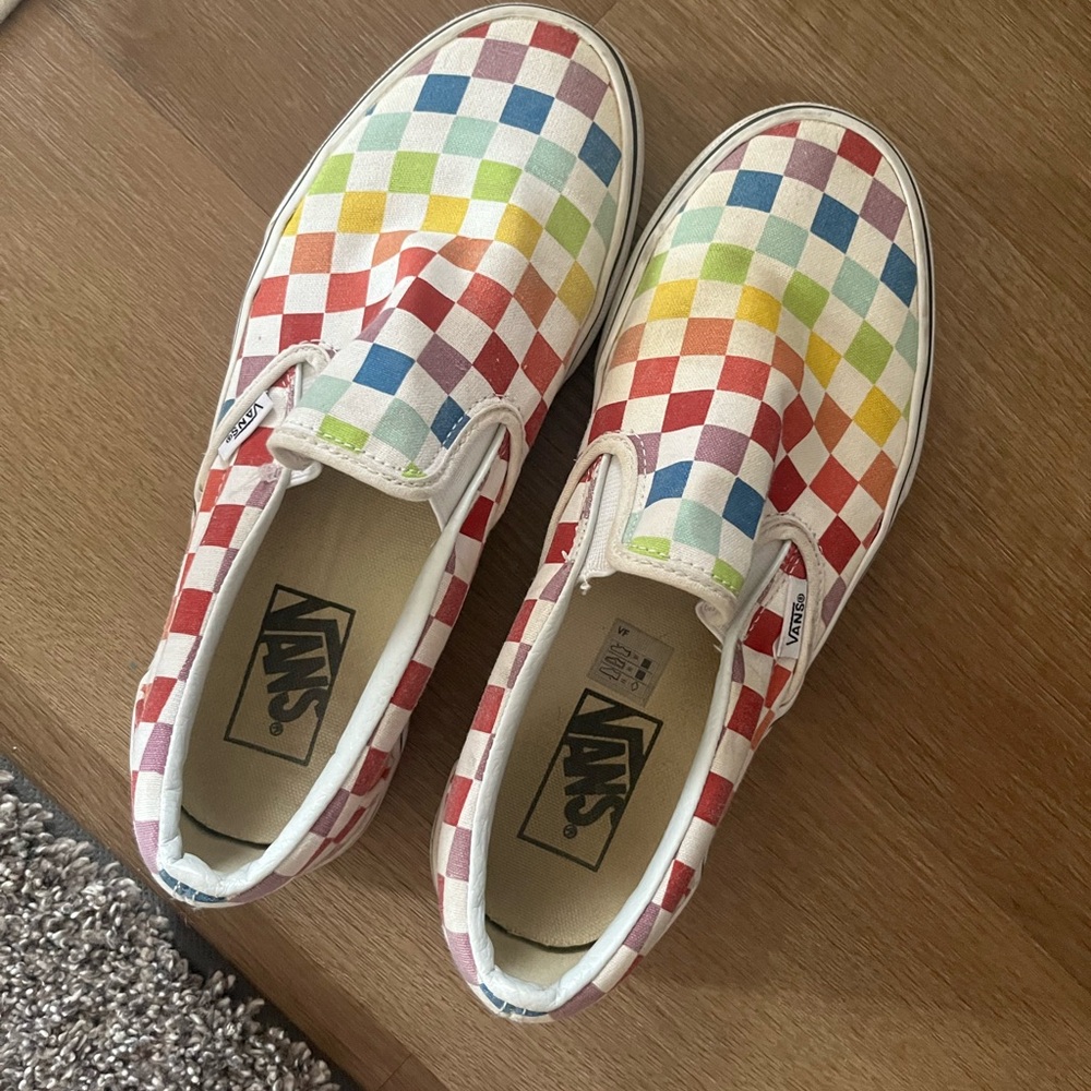 Vans Red and Blue Sneakers Vibrant Slip-On Style